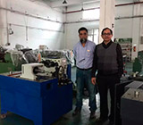 Customers from Pakistan are testing machine in our factory